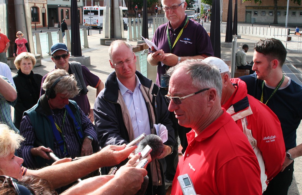 Sandy Oatley talks to the media after the press conference - Rolex Sydney Hobart Yacht Race 2010 © Crosbie Lorimer http://www.crosbielorimer.com